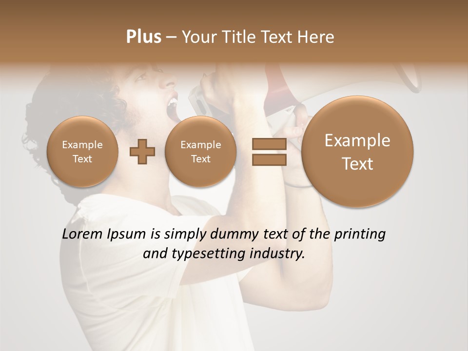 Person Megaphone Amplifier PowerPoint Template