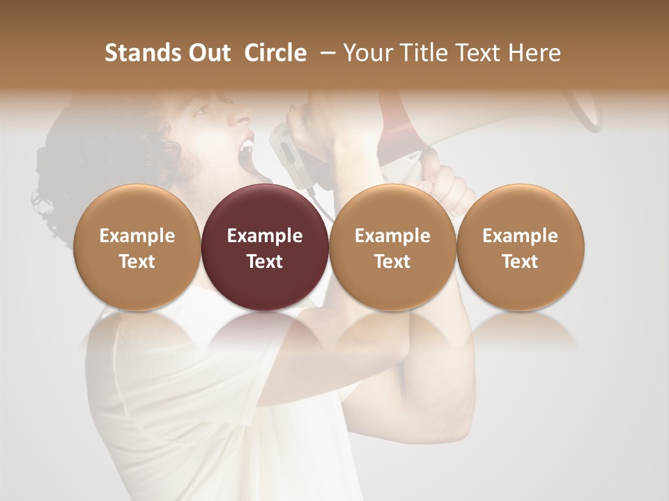 Person Megaphone Amplifier PowerPoint Template