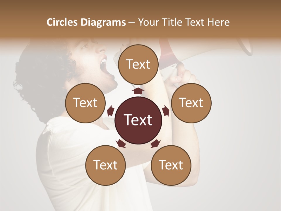 Person Megaphone Amplifier PowerPoint Template