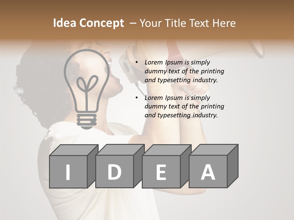 Person Megaphone Amplifier PowerPoint Template