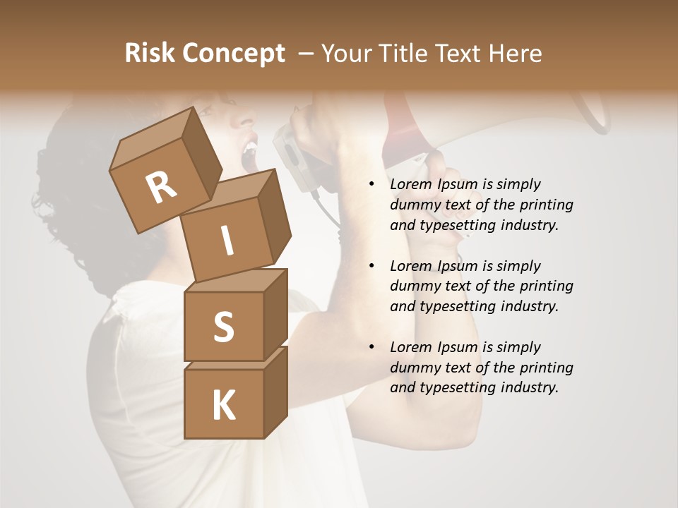 Person Megaphone Amplifier PowerPoint Template