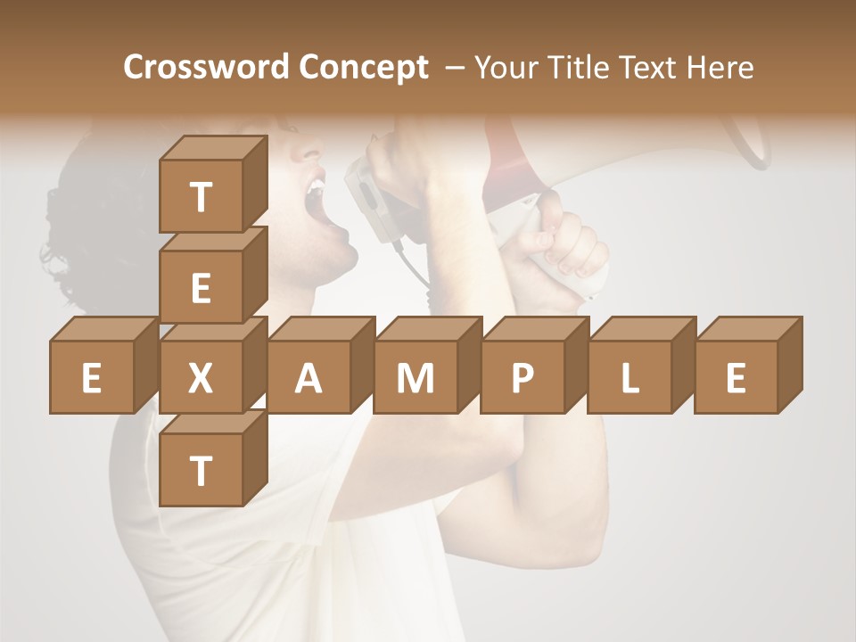 Person Megaphone Amplifier PowerPoint Template