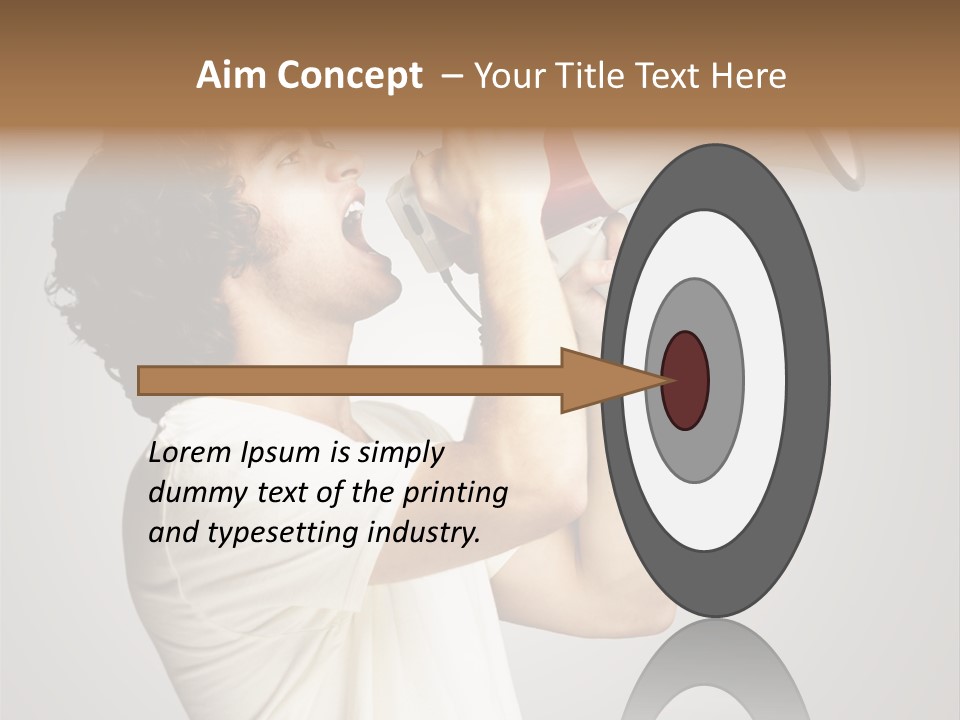 Person Megaphone Amplifier PowerPoint Template