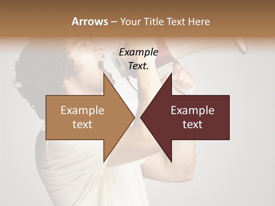 Person Megaphone Amplifier PowerPoint Template