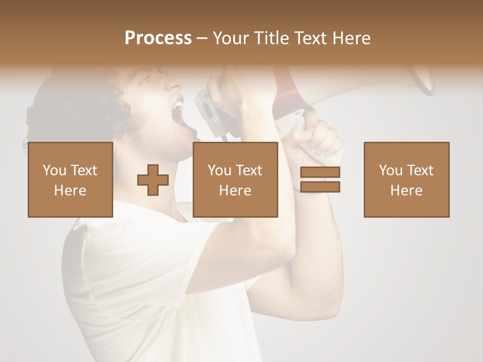 Person Megaphone Amplifier PowerPoint Template