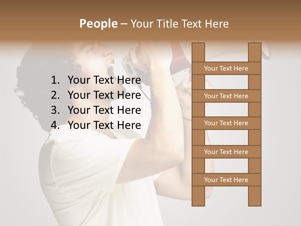 Person Megaphone Amplifier PowerPoint Template