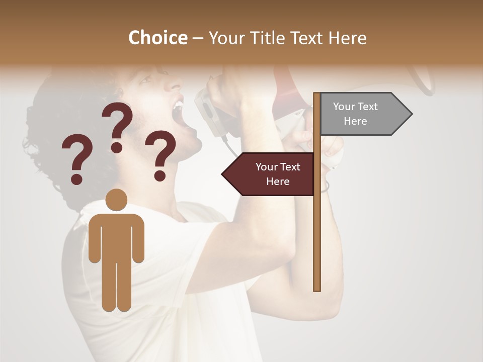 Person Megaphone Amplifier PowerPoint Template