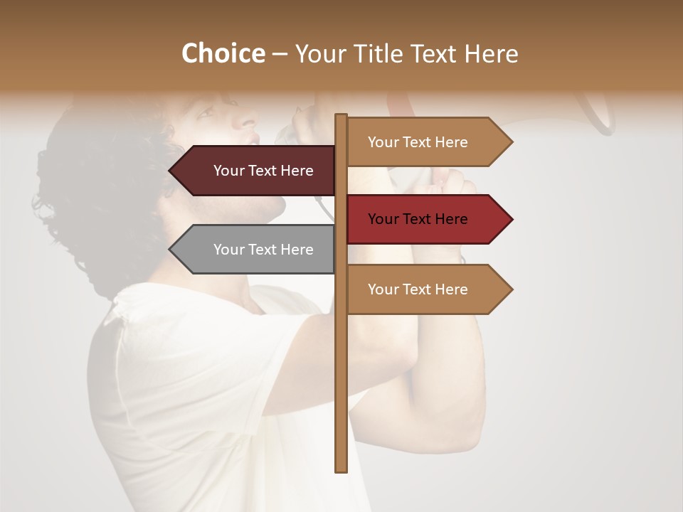 Person Megaphone Amplifier PowerPoint Template