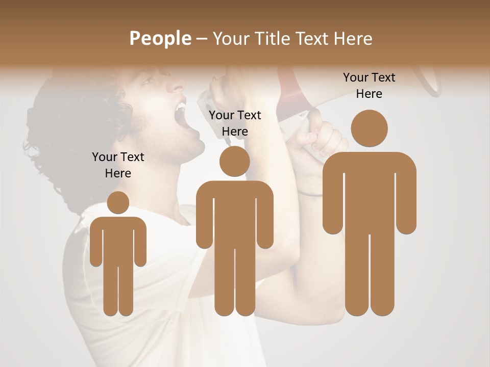 Person Megaphone Amplifier PowerPoint Template