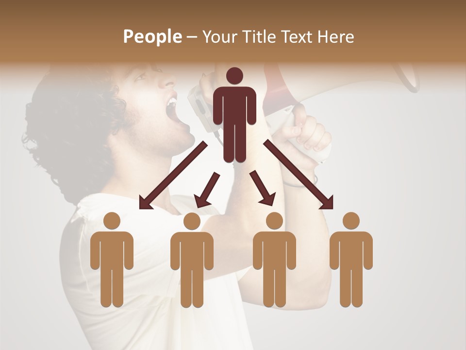 Person Megaphone Amplifier PowerPoint Template