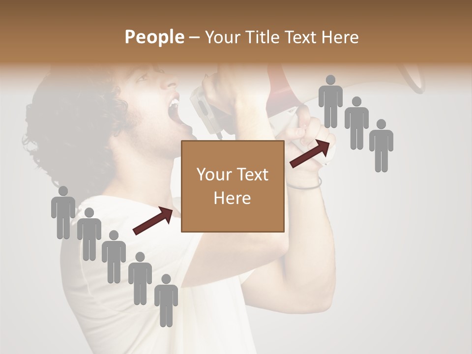 Person Megaphone Amplifier PowerPoint Template
