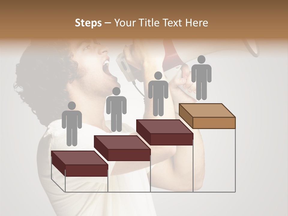 Person Megaphone Amplifier PowerPoint Template