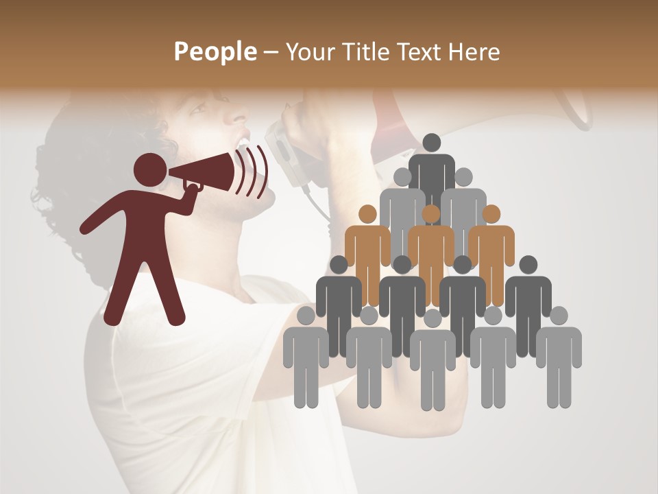 Person Megaphone Amplifier PowerPoint Template