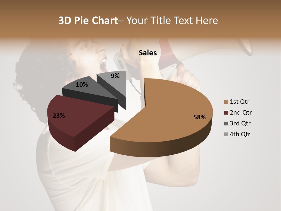 Person Megaphone Amplifier PowerPoint Template
