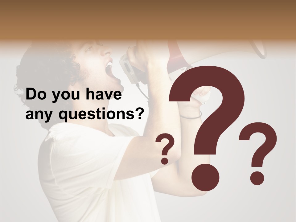 Person Megaphone Amplifier PowerPoint Template