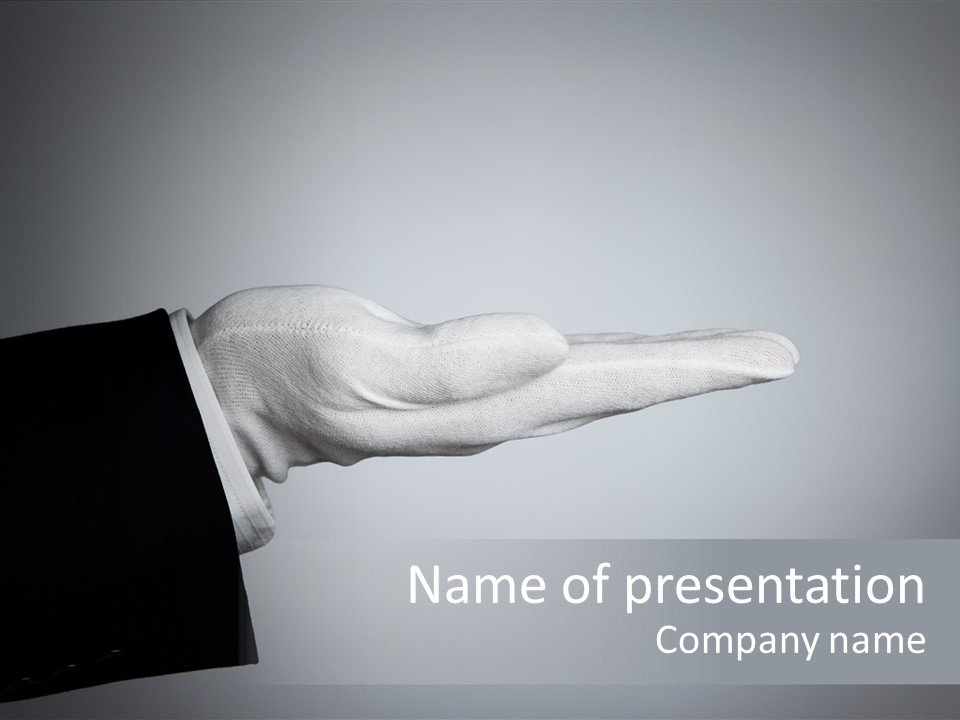 Support Product Hand PowerPoint Template