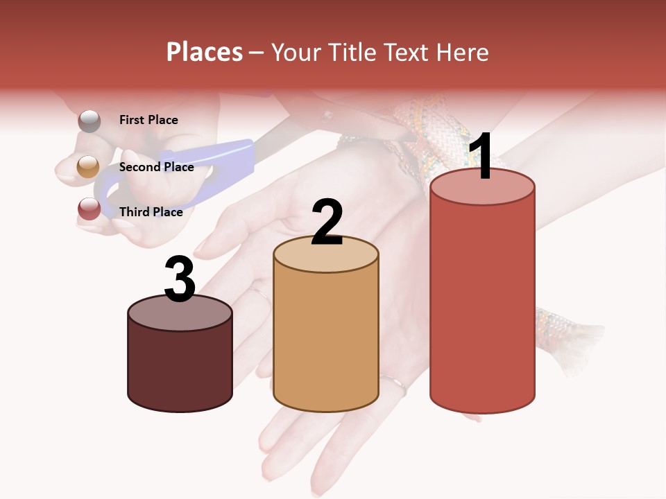 A Group Of Hands Holding A Blue Pair Of Scissors PowerPoint Template