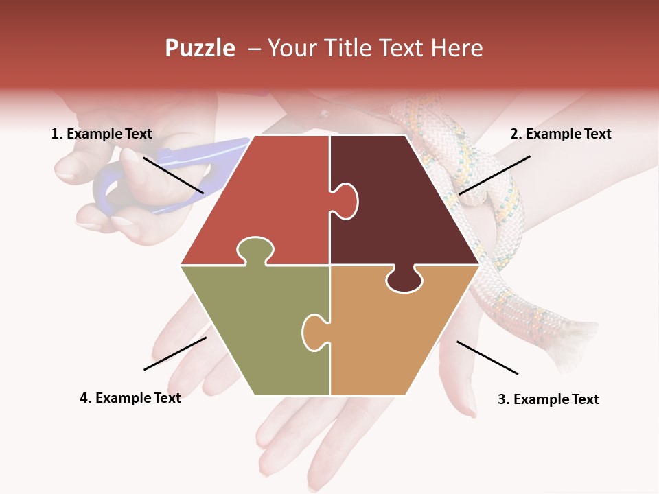 A Group Of Hands Holding A Blue Pair Of Scissors PowerPoint Template