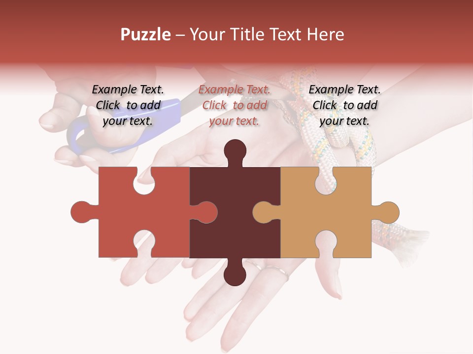 A Group Of Hands Holding A Blue Pair Of Scissors PowerPoint Template