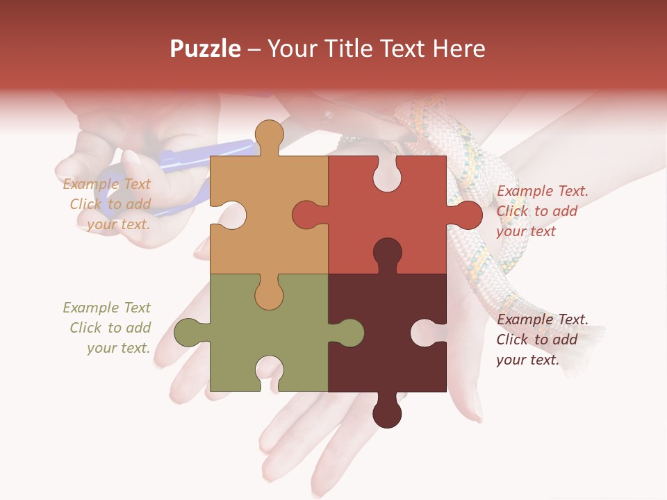 A Group Of Hands Holding A Blue Pair Of Scissors PowerPoint Template