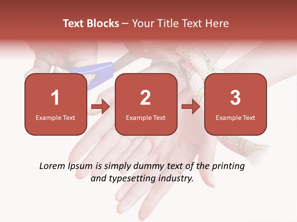 A Group Of Hands Holding A Blue Pair Of Scissors PowerPoint Template
