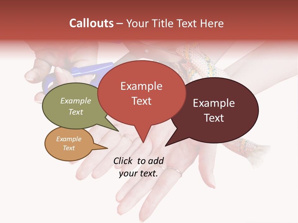 A Group Of Hands Holding A Blue Pair Of Scissors PowerPoint Template