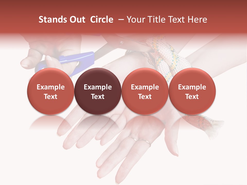 A Group Of Hands Holding A Blue Pair Of Scissors PowerPoint Template