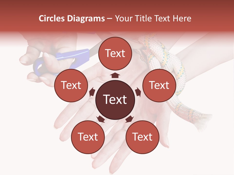 A Group Of Hands Holding A Blue Pair Of Scissors PowerPoint Template