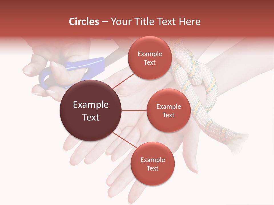 A Group Of Hands Holding A Blue Pair Of Scissors PowerPoint Template