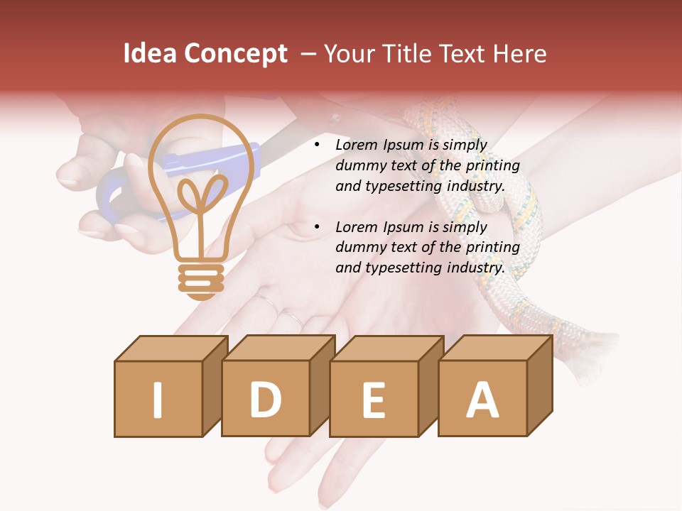 A Group Of Hands Holding A Blue Pair Of Scissors PowerPoint Template