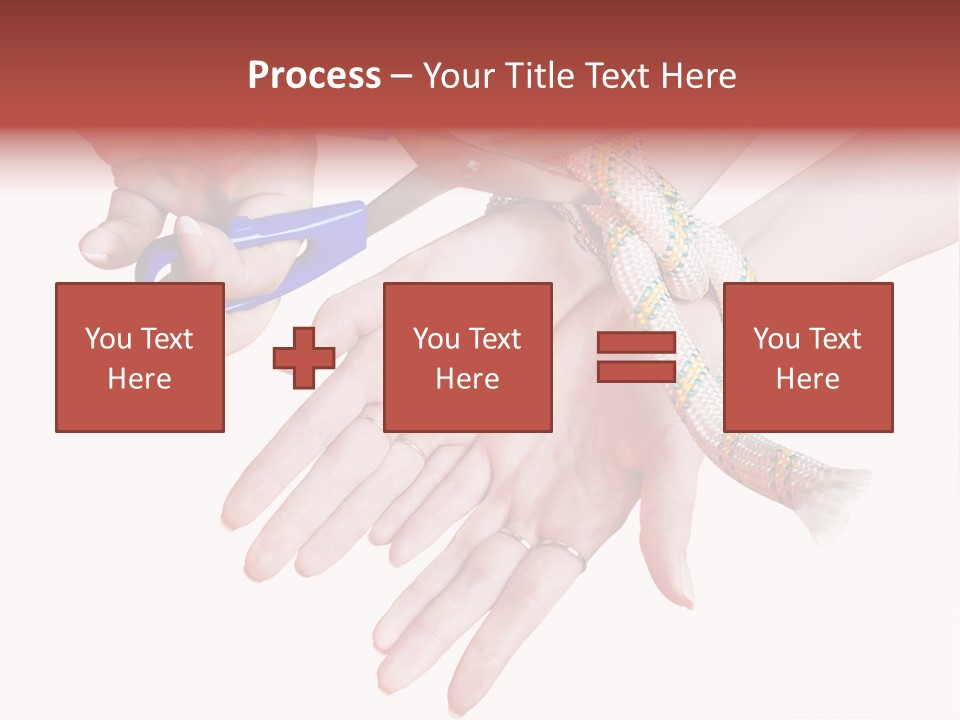 A Group Of Hands Holding A Blue Pair Of Scissors PowerPoint Template