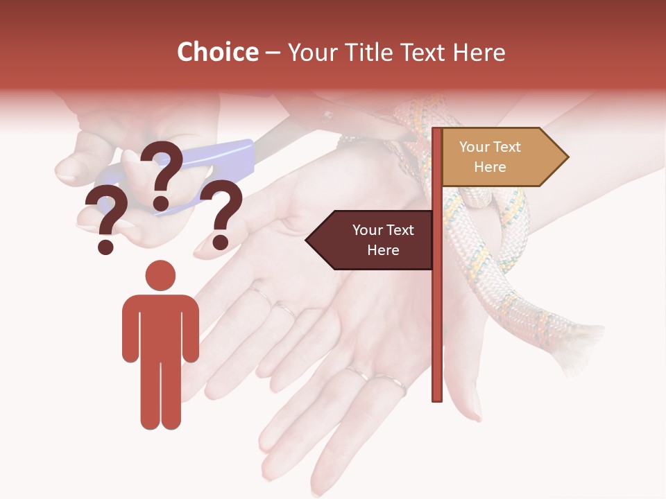 A Group Of Hands Holding A Blue Pair Of Scissors PowerPoint Template