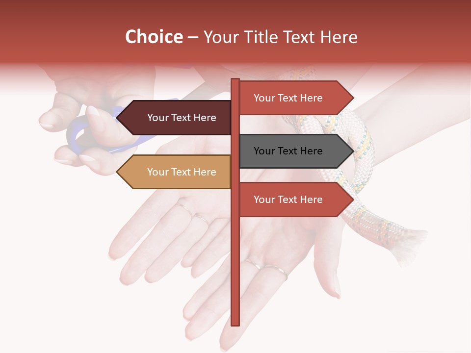 A Group Of Hands Holding A Blue Pair Of Scissors PowerPoint Template
