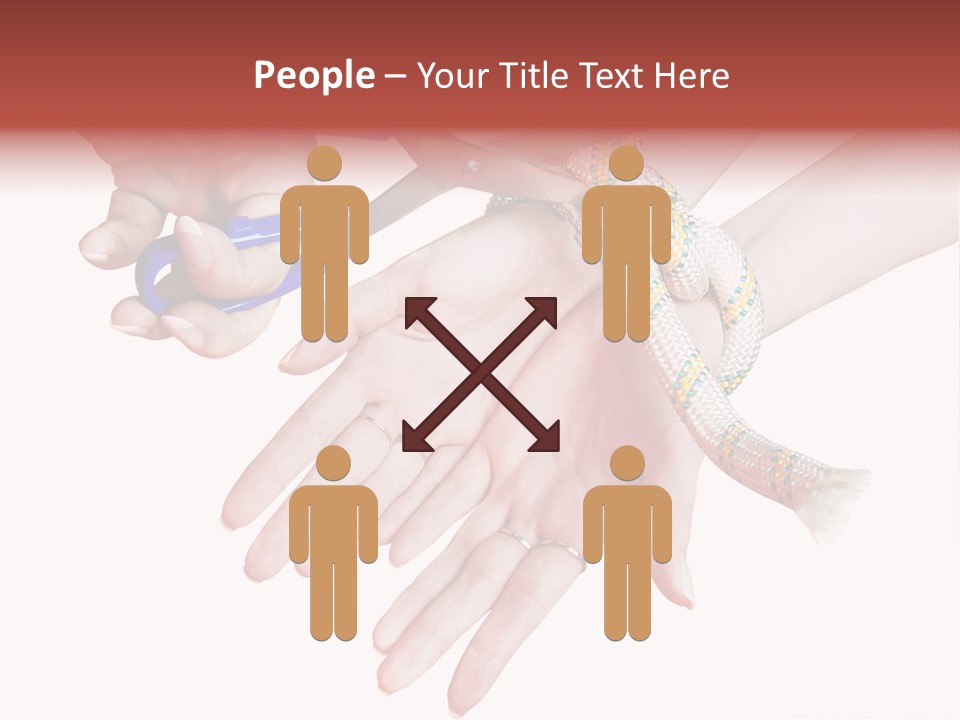 A Group Of Hands Holding A Blue Pair Of Scissors PowerPoint Template