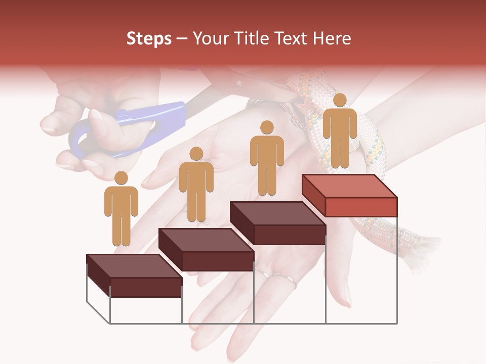 A Group Of Hands Holding A Blue Pair Of Scissors PowerPoint Template