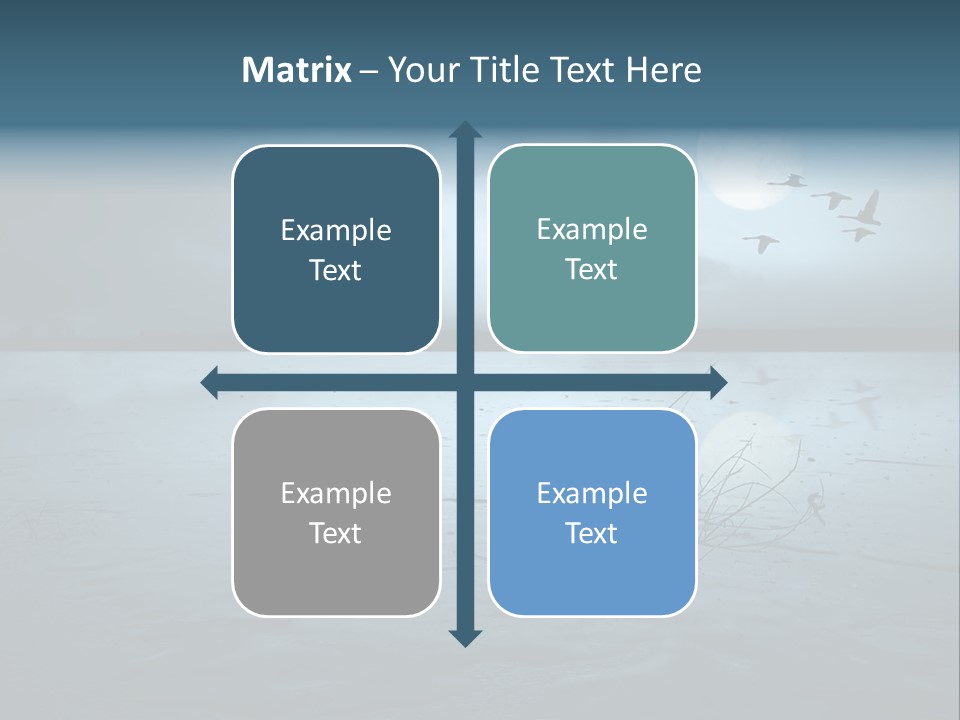 Cold Frozen Swans PowerPoint Template