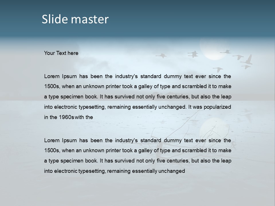 Cold Frozen Swans PowerPoint Template