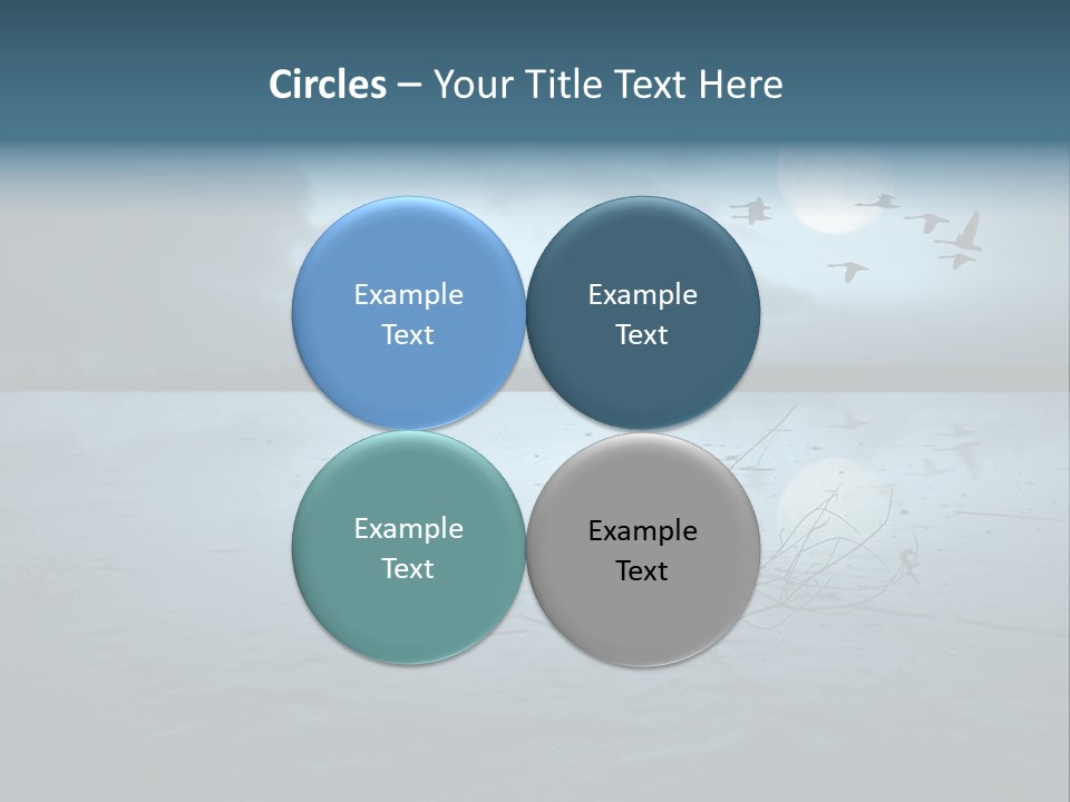 Cold Frozen Swans PowerPoint Template