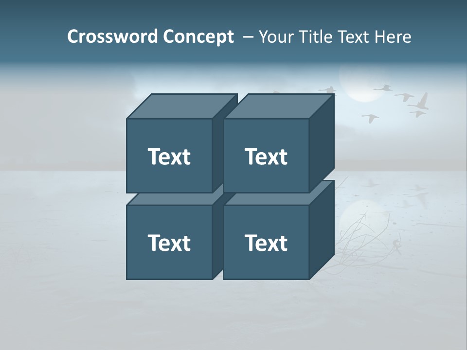 Cold Frozen Swans PowerPoint Template