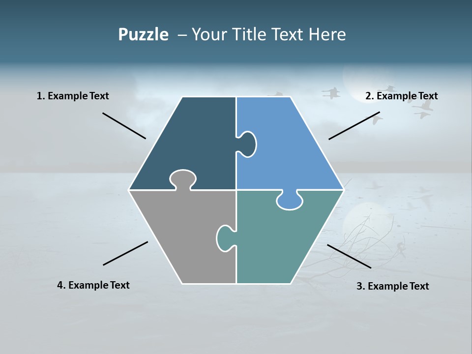 Cold Frozen Swans PowerPoint Template