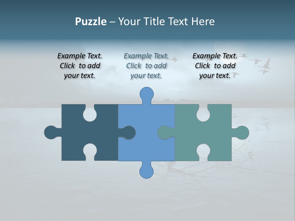 Cold Frozen Swans PowerPoint Template