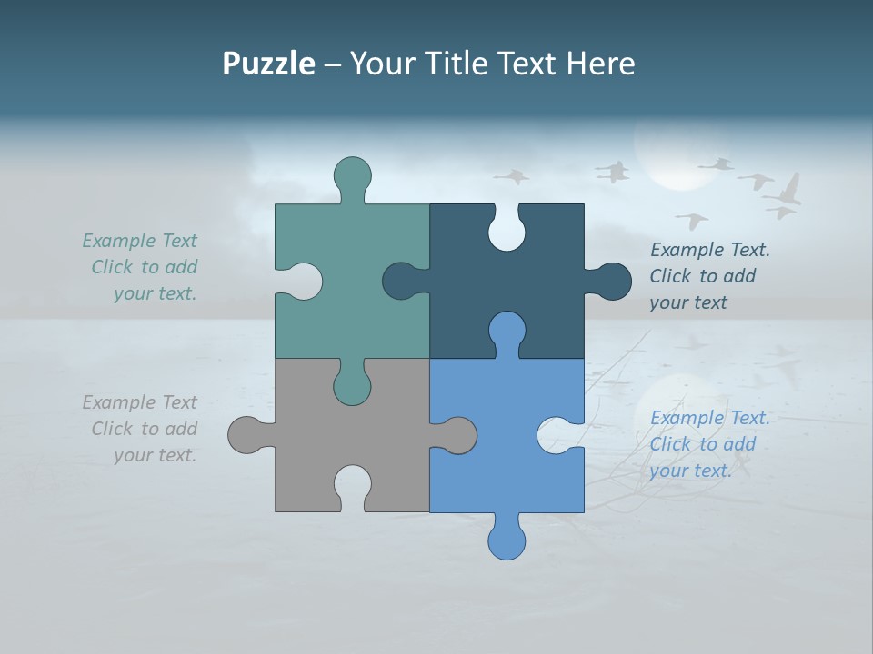 Cold Frozen Swans PowerPoint Template