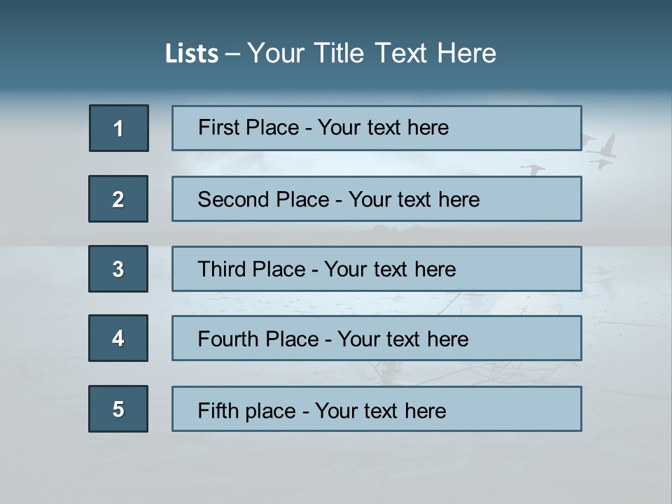 Cold Frozen Swans PowerPoint Template