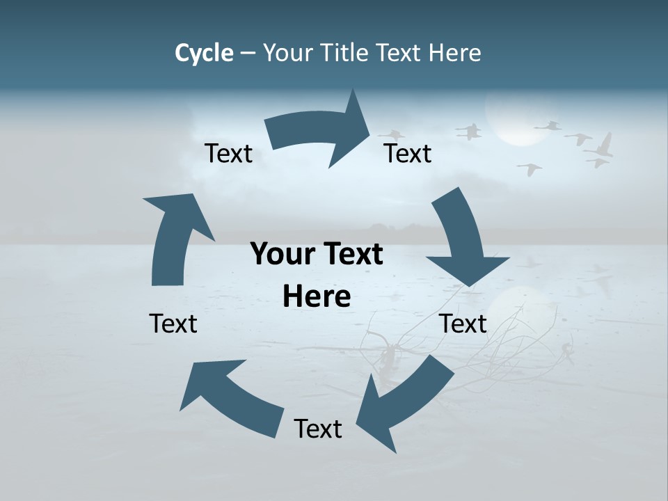Cold Frozen Swans PowerPoint Template