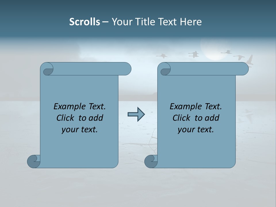 Cold Frozen Swans PowerPoint Template