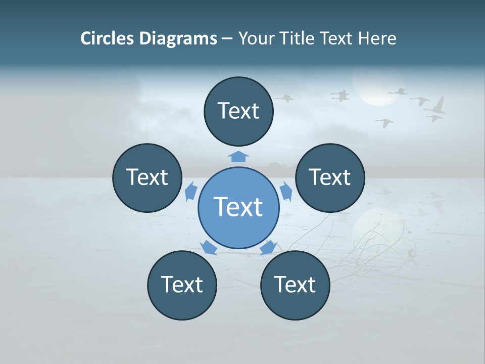 Cold Frozen Swans PowerPoint Template