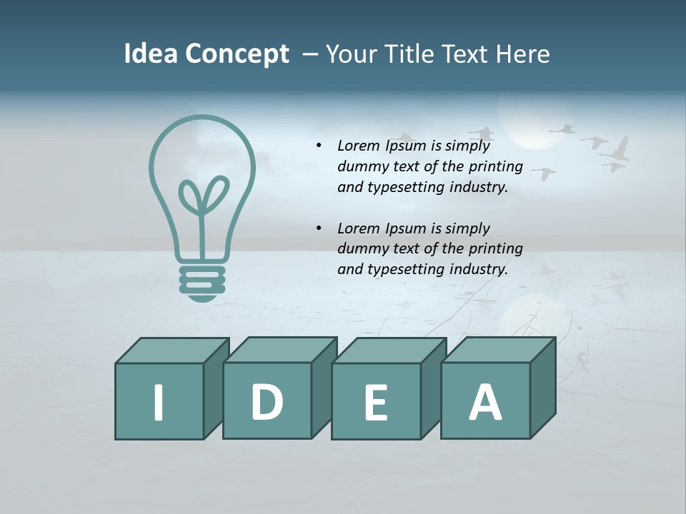 Cold Frozen Swans PowerPoint Template