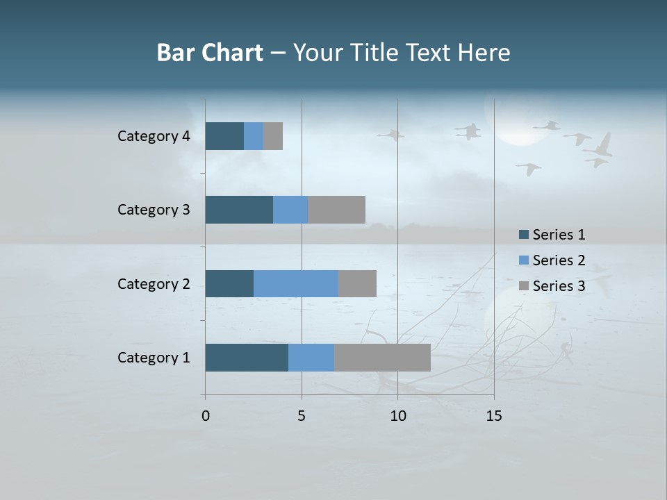 Cold Frozen Swans PowerPoint Template