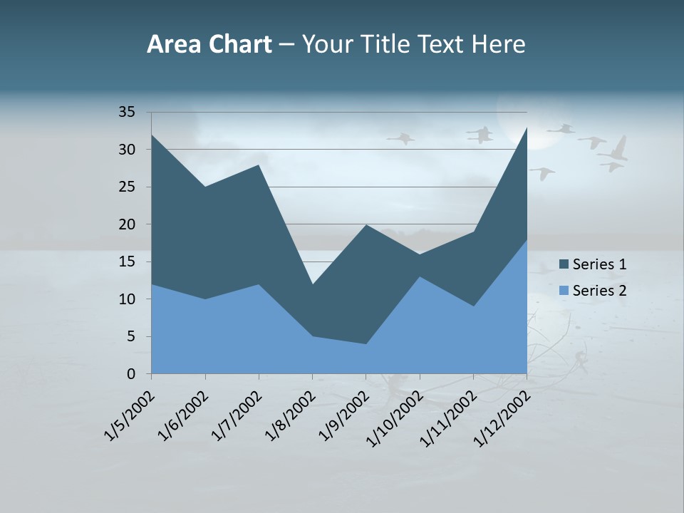 Cold Frozen Swans PowerPoint Template