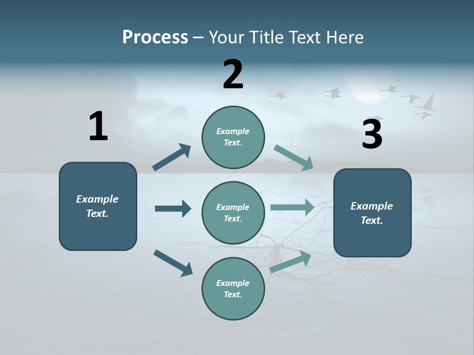 Cold Frozen Swans PowerPoint Template